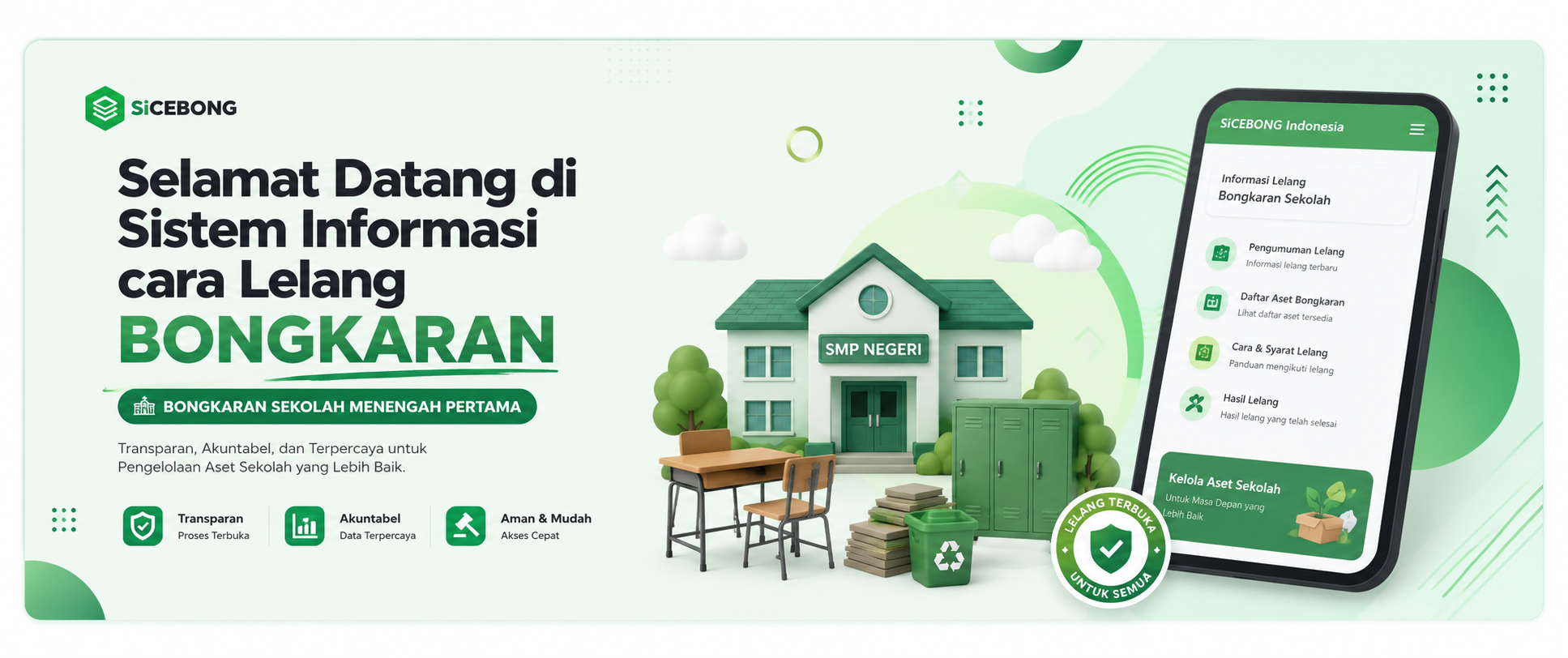 Banner SiCEBONG - Selamat Datang di Sistem Informasi Cara Lelang Bongkaran